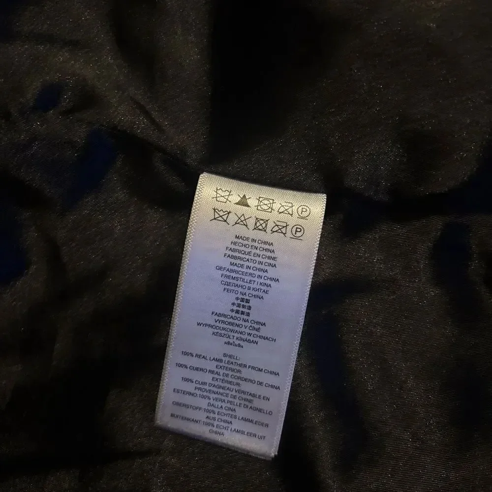 Rare ~Michael Michael Kors Suede-Paneled Lamb Leather Jacket in Black Size 10